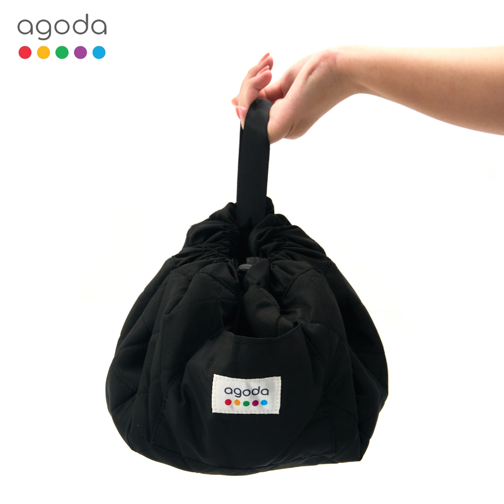 Agoda Pack-n-Go Cosmetic Bag 57x57 cm กระเป๋าเครื่องสำอางพับได้ โพลีเอสเตอร์ จัดเก็บง่าย พกพาสะดวก ก