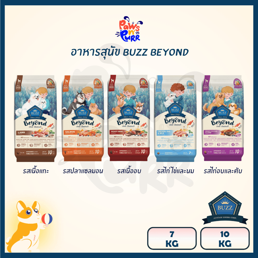 Buzz Beyond อาหารสุนัข Premium Gluten-Free รวมทุกรสชาติ 7-10kg.