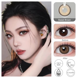Magister & Realcon คอนแทคเลนส์ 14.5mm ซีรีย์ซุปเปอร์ไซส์ คอนแทคเลนส์สีดำ สีน้ำตาล คอนแทคเลนส์สายตาสั้น 6 เดือน