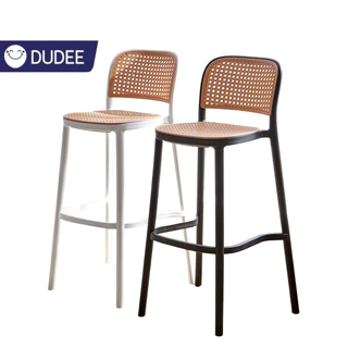 DUDEE เก้าอี้พลาสติกหวายเทียม รุ่น DD-237 เก้าอี้ทรงสูง สวยงาม แข็งแรง ทนทาน