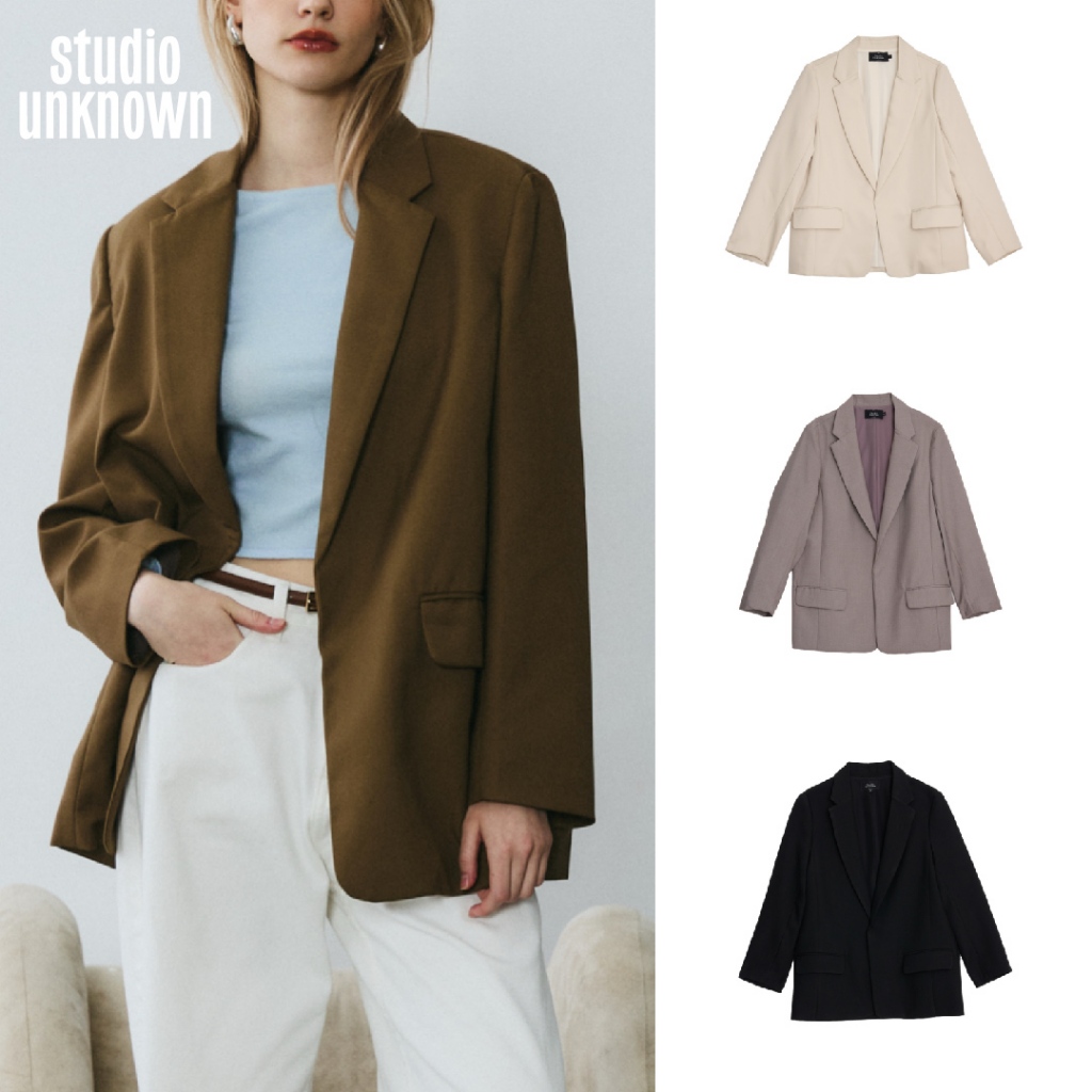 STUDIO UNKNOWN - Eva Oversized Blazer เบลเซอร์ซับในรีดกาวทั้งตัว