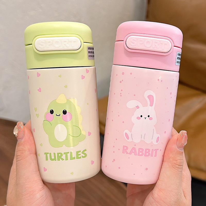 ขวดน้ำสแตนเลส ขนาด220ML. แก้วน้ำเก็บความเย็น-ร้อน ดีไซน์น่ารัก พร้อมส่ง🎉🚚🎉💢🎈