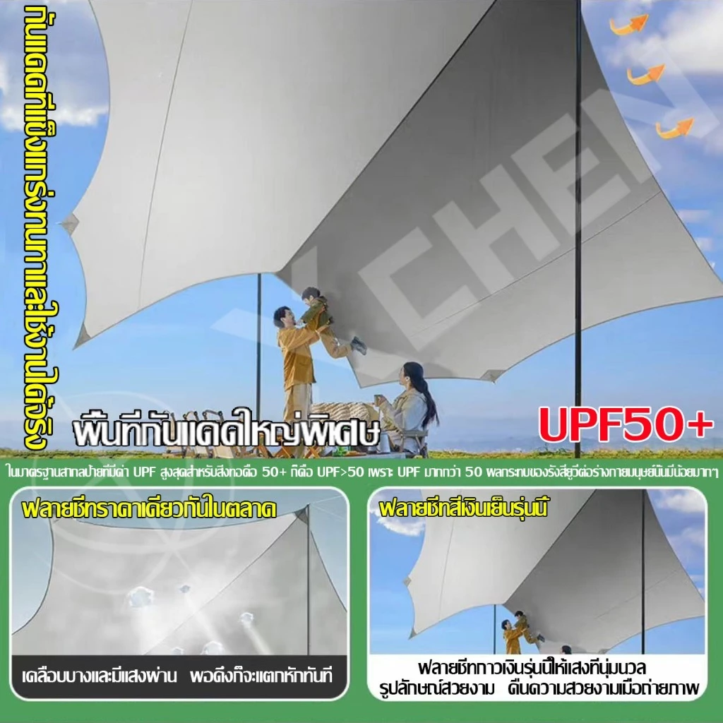 ทาร์ป ฟลายชีท กางเต็นท์ เคลือบกาวดำ 3x5/4.5x4.5/5.3x4.5 thumbnail 5