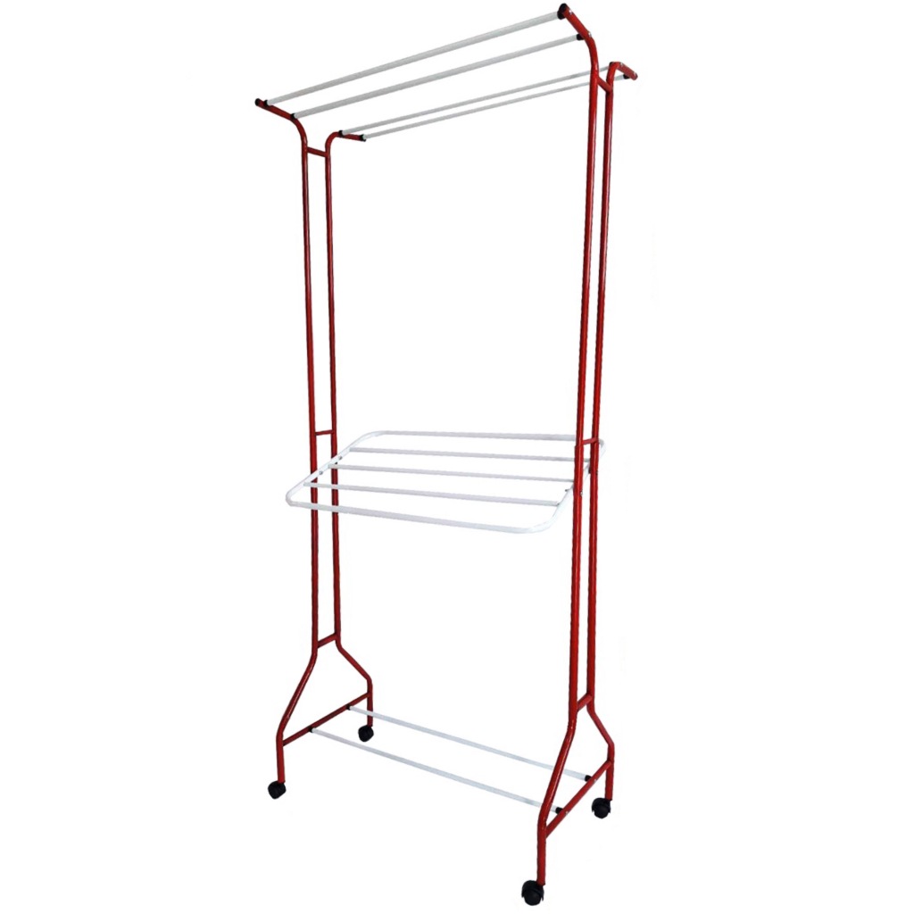 SOGOODS ราวตากผ้ามีล้อ แบบจัมโบ้ แขวนเสื้อผ้าเปียก แบบ2ชั้น✅มี5สีให้เลือก✅