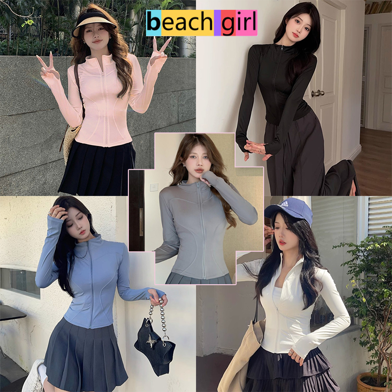🌈beachgirl🌈เสื้อกันแดดสีพื้น เสื้อแขนยาวสปอร์ต ป้องกันรังสียูวี ผ้าระบายอากาศเย็นสบาย สวมใส่สบาย ส่งจากไทย