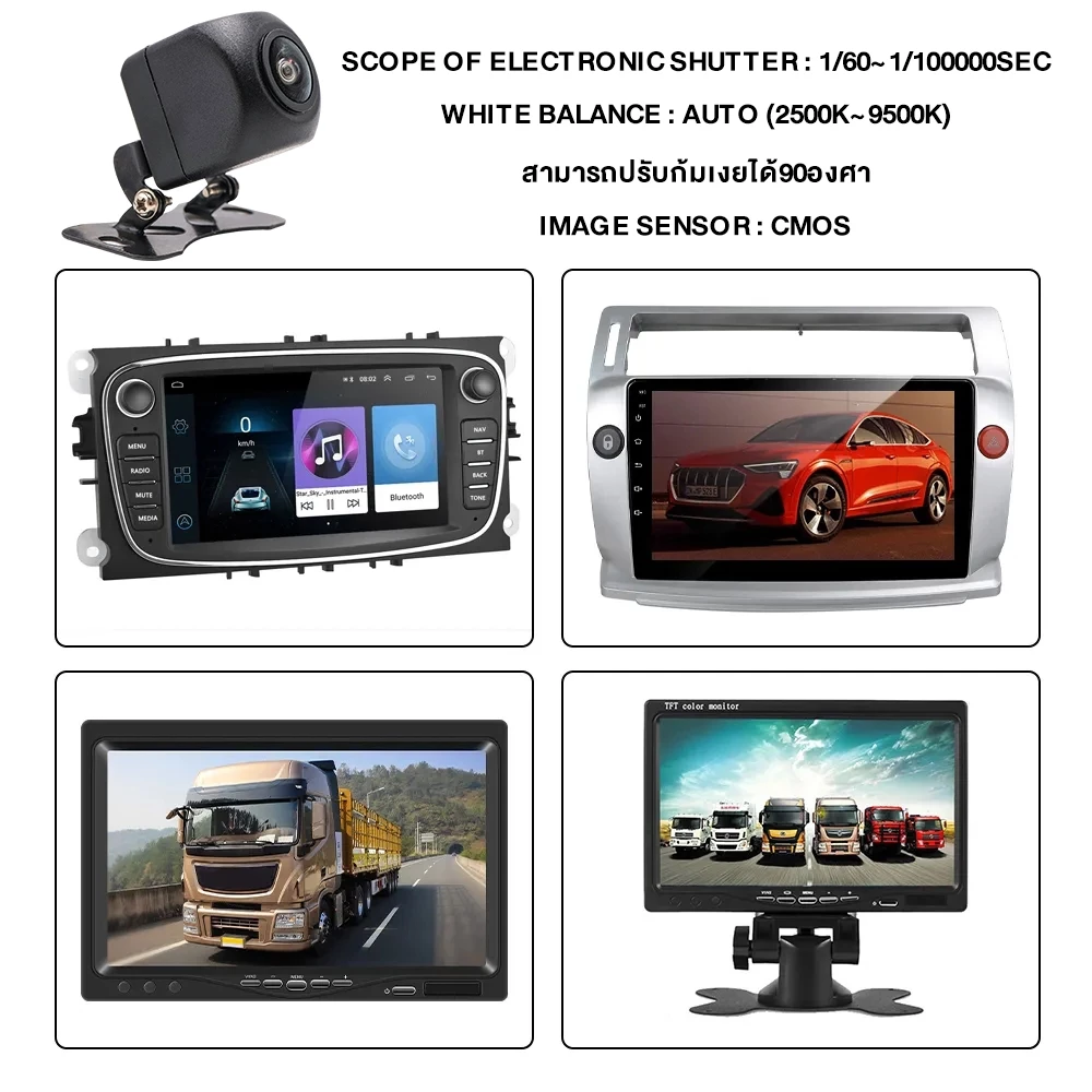 Lenovo กล้องมองหลัง กล้องบันทึกหน้า สำหรับจอแอนดรอย AHD thumbnail 5