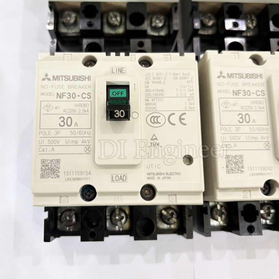 BREAKER เบรกเกอร์ NF30-CS 3P 5A, 10A, 30A / เบรกเกอร์ NF30-CS 2P 30A ยี่ห้อ MITSUBISHI (Secondhand)