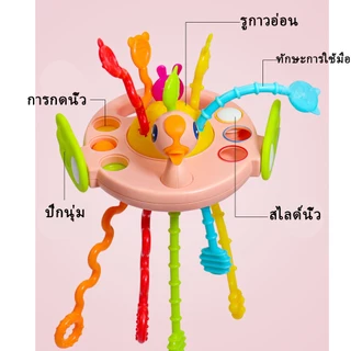 ของเล่นเสริมพัฒนาการเด็ก 0-3Y เด็กเคี้ยวของเล่นเชือก ฝึกประสาทสัมผัสนิ้ว ของเล่นช่วยบรรเทาอาการเหงือกสำหรับเด็กทารก