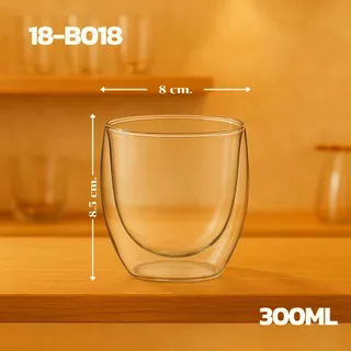 [แก้วไม่มีหูจับ]แก้วใส 2 ชั้น Double Wall Glass มี 8 แบบ 80-550 ml สวยงาม ทนทาน ใส่ได้ทั้งน้ำร้อน/เย็น พร้อมส่ง