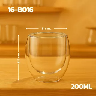 [แก้วไม่มีหูจับ]แก้วใส 2 ชั้น Double Wall Glass มี 8 แบบ 80-550 ml สวยงาม ทนทาน ใส่ได้ทั้งน้ำร้อน/เย็น พร้อมส่ง