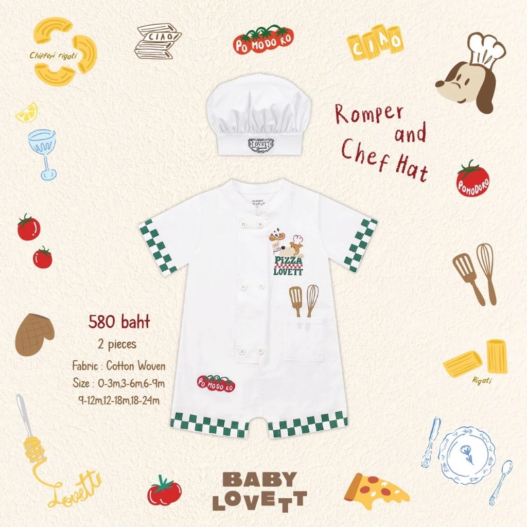 02 Bon Appétit Baby - Romper and Chaf Hat