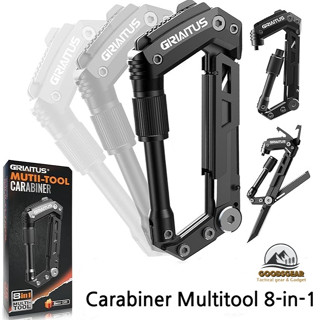 [ กล่องไม่สวย ขาด ]GIRIAITUS Carabiner Multitool 8-in-1 มีดพ…