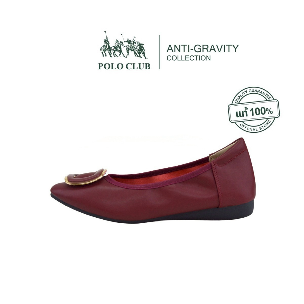 POLO CLUB รองเท้าคัทชูผู้หญิง รุ่น AG-1995 สีแดง | รองเท้าทำงานผู้หญิง ส้นสูง 0.5 นิ้ว