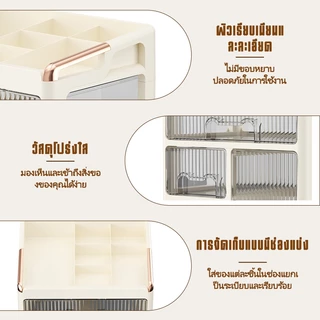 34/28cm กว้าง ชั้นวางเครื่องสำอาง กล่องเก็ ดีไซน์เรียบหรู มีลิ้นชัก กันฝุ่น ความจุใส่ของได้เยอะ
