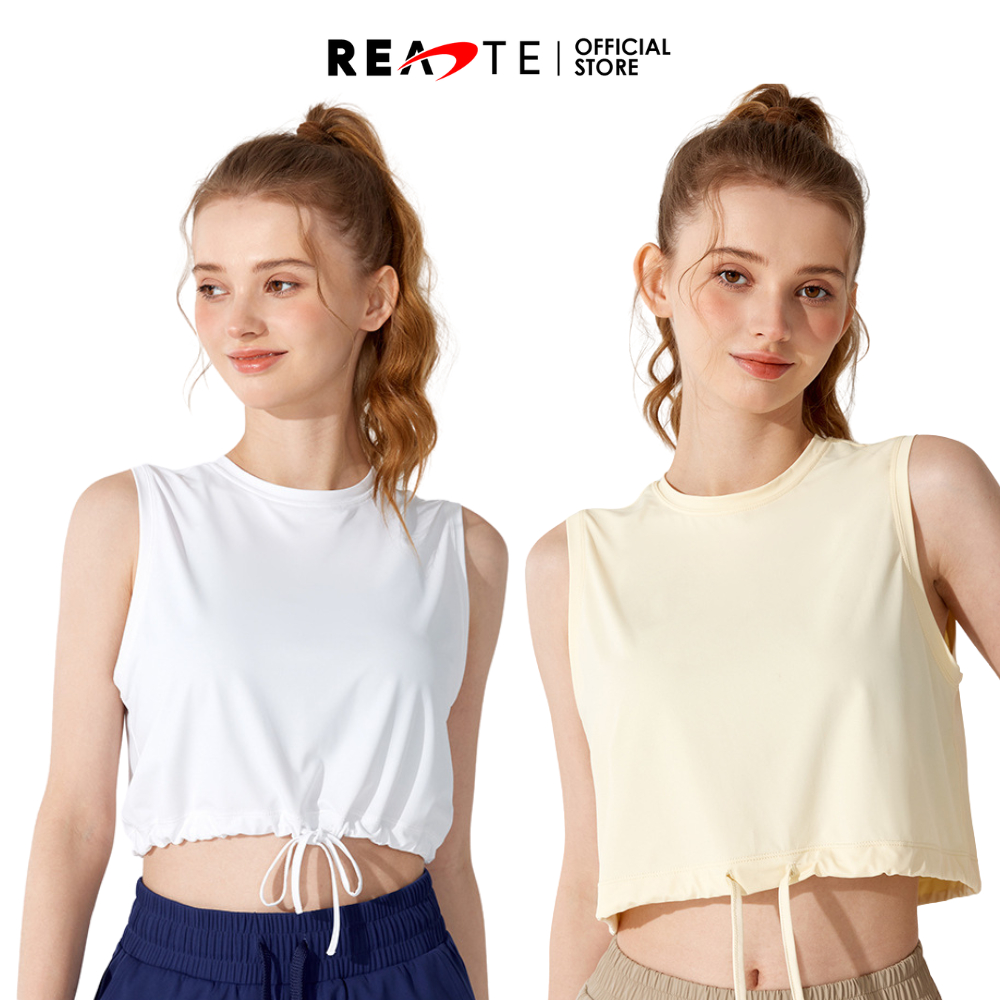 READTE เสื้อยืดออกกำลังกาย ใส่วิ่ง โยคะ CROP TOP ผ้านิ่มระบายอากาศดี SPORT WEAR