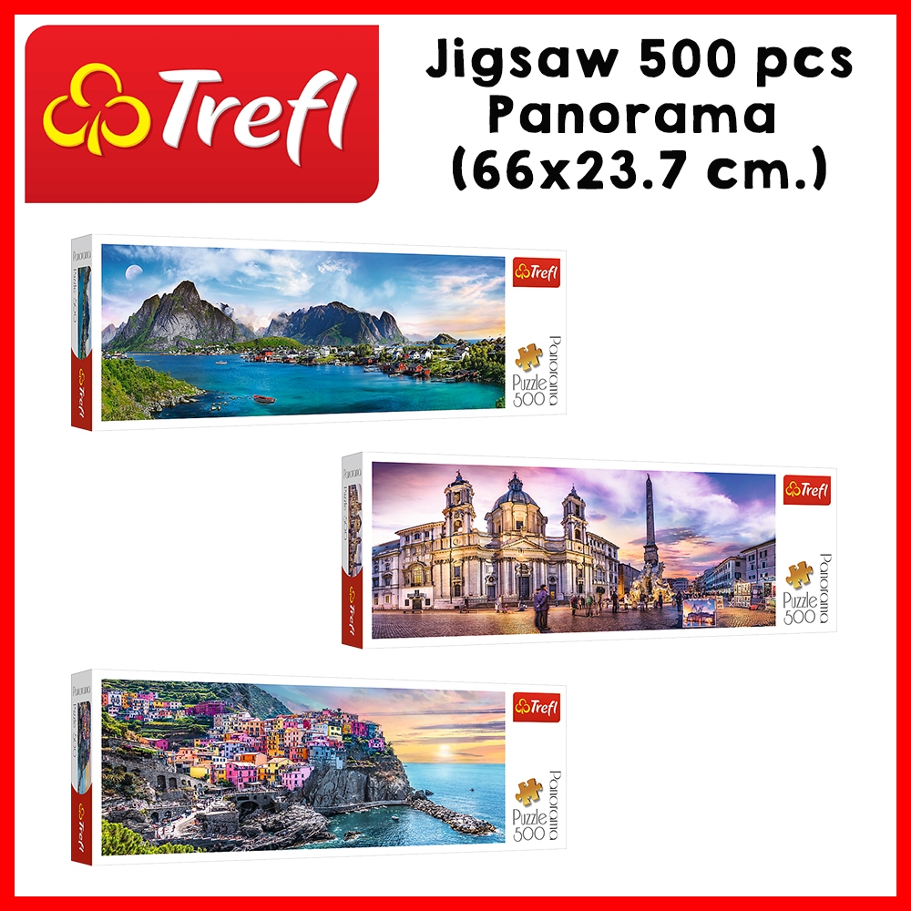 TREFL Jigsaw Panorama 500 pcs จิ๊กซอว์ แนวนอน 500 ชิ้น (66x23.7 cm.) นำเข้าจากยุโรป พร้อมส่ง