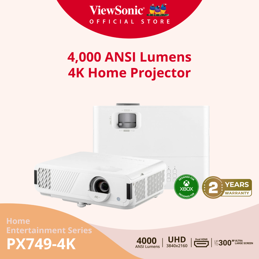 ViewSonic PX749-4K 4,000 ANSI Lumens 4K Gaming Projector​ (โปรเจคเตอร์)