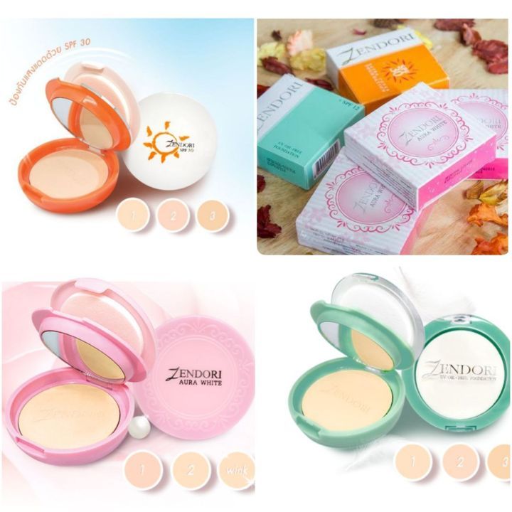 แป้งพัฟ  Zendori Extra Cover Foundation SPF30 คุมมัน กันเหงื่อ ปกปิดได้ดี