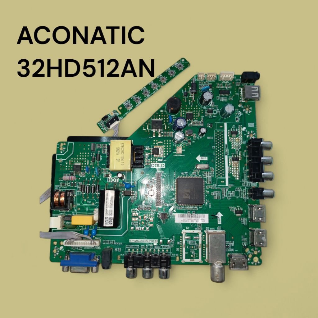 บอร์ดทีวี aconatic รุ่น32HD512AN(แท้ถอด)พาทTP.MS3663S.PB818