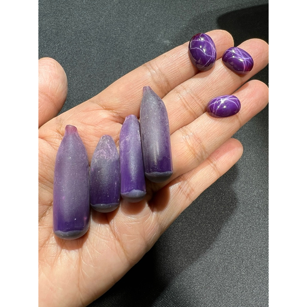 พลอยก้อน เนื้อแข็ง ROUGH CORUNDUM Purple เจียก่อนได้ทุกชนิด WEIGHT 22 GRAM ++ ROUGH