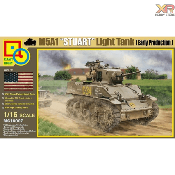 [Classy Hobby] 1/16: "M5A1 ""STUART"" LIGHT TANK Early Production" (MC 16007)