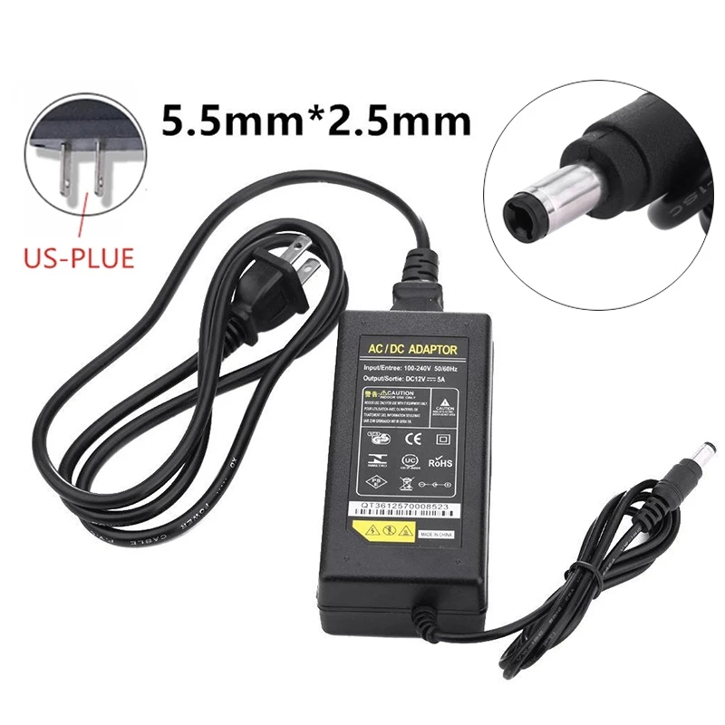 🔥ส่งจากไทย🔥อะแดปเตอร์แปลงไฟ 12V5A (พร้อมสายอินพุต) จอ LED สำหรับตรวจสอบทีวี LCD สากล