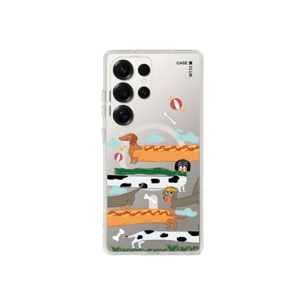 CaseClub เคสไอโฟน ซัมซุง เคสแม่เหล็ก ลาย Hot Dog Dachshund เคสน้องหมาดัชชุนแก๊งค์เพื่อนซี้ สำหรับ i17 Pro Max/i17 Pro - รูปที่ 6