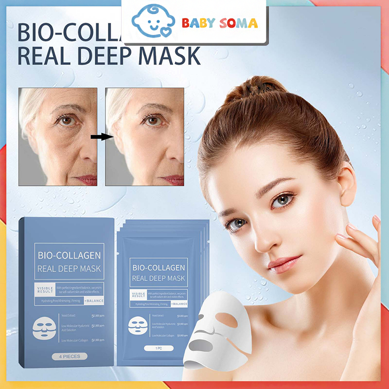 5/10pcs Bio-Collagen มาร์คหน้า ซ่อมแซมอย่างล้ำลึก มาร์ค ให้ความชุ่มชื่นแก่ผิว กระชับรูขุมขน มาร์กหน้