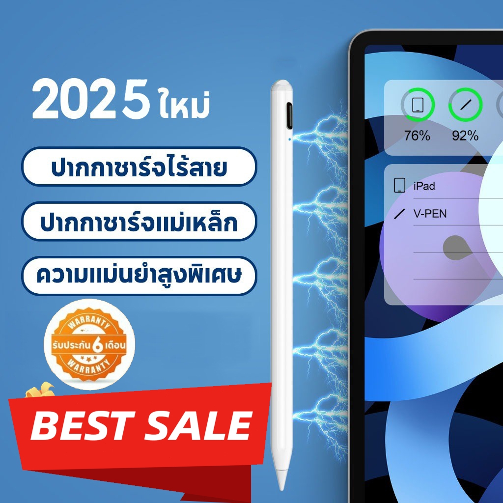 [ใหม่ล่าสุด] ปากกาสไตลัส iPad & Android วางมือบนจอ+แรเงาได้ ปากกาทัชสกรีน Stylus Pen สำหรับ iPad Gen