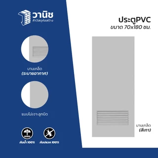 ประตู PVC DINO ขนาด 70 x 180 ซม. สีเทา,สีครีม แบบเจาะ,แบบไม่เจาะลูกบิด (เฉพาะบานเท่านั้น)