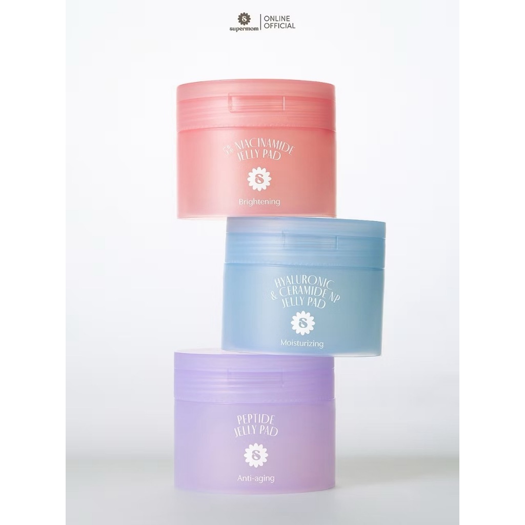(พร้อมส่ง)โทนเนอร์แพด Supermom Jelly Pad ซุปเปอร์มัม แผ่นมาสก์ 150 กรัม 60 แผ่น