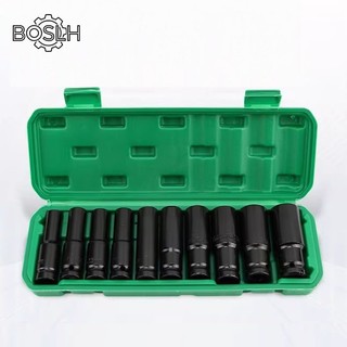 BOSLH ลูกบล็อก ลูกบล็อกยาว ลูกบล็อกลม ลูกบล็อกยาว10PCS หกเหลี่ยมด้านใน ปลอกประแจ ชุดลูกบล็อกยาว ชุดบล็อก ชุดประแจไฟฟ้า ล