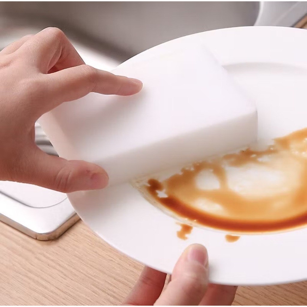 ฟองน้ำมหัศจรรย์ ฟองน้ำนาโน ทำความสะอาด ขจัดคราบหนัก คราบฝัง ล้างจาน - รูปที่ 3