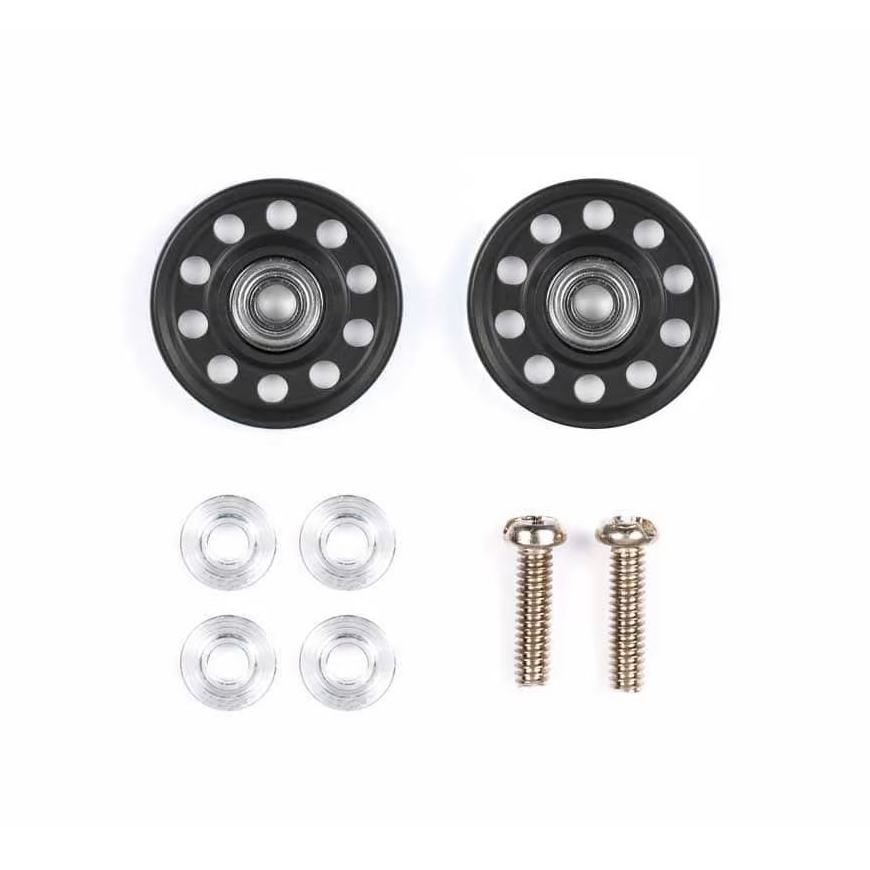 ทามิย่า💯 โรลเลอร์ TAMIYA [95499:⭐️880] Lightweight 13mm Aluminum Ball-Race Rollers (Ringless/Black)