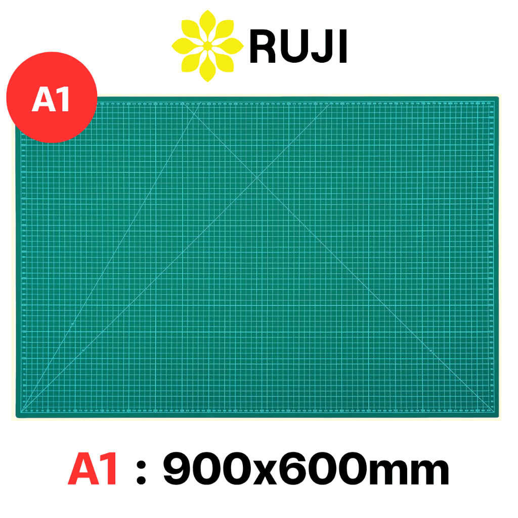 RUJI แผ่นรองตัด ขนาดใหญ่ A1 / A2 แผ่นยางรองตัด คุณภาพ ได้มาตรฐาน ทนทาน รองตัดกระดาษ แผ่นรองตัด Cutting Mat