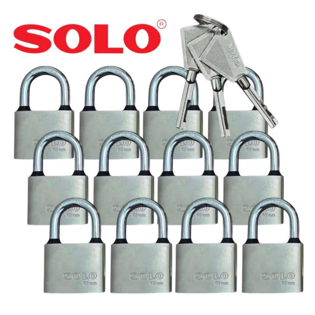 งานสั่งทำ กุญแจคีย์อะไลท์ SOLO 5505 สีเงิน ไส้กุญแจทองเหลือง (กุญแจดอกเดียวไขได้ทุกแม่) แบบ 3,4,5,6,8,9,10 และ 12ตัวชุด