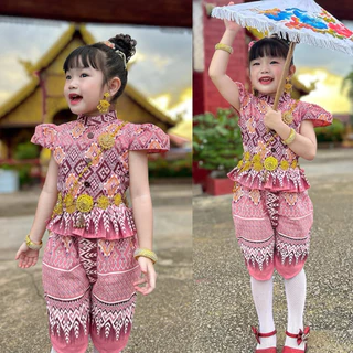 ชุดไทยเด็กผู้หญิง รุ่นใหม่ มีลายเยอะ สวยมากๆ🌷🩷🎀พร้อมส่ง