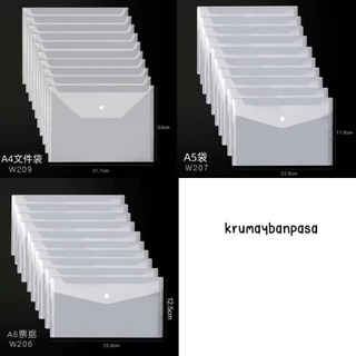 F03 เเฟ้มกระดุมสีใส 3 ขนาด A4,A5,A6 เเฟ้มใส่เอกสาร พลาสติก คุณภาพดีสำหรับใส่เอกสาร