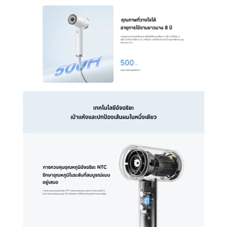 Xiaomi High Speed Ionic Hair Dryer ไดร์เป่าผมไฟฟ้า I ไดร์เป่าผมไอออน แบบพกพา I กำลังไฟ 1,600W I เป่าแรง แห้งไว