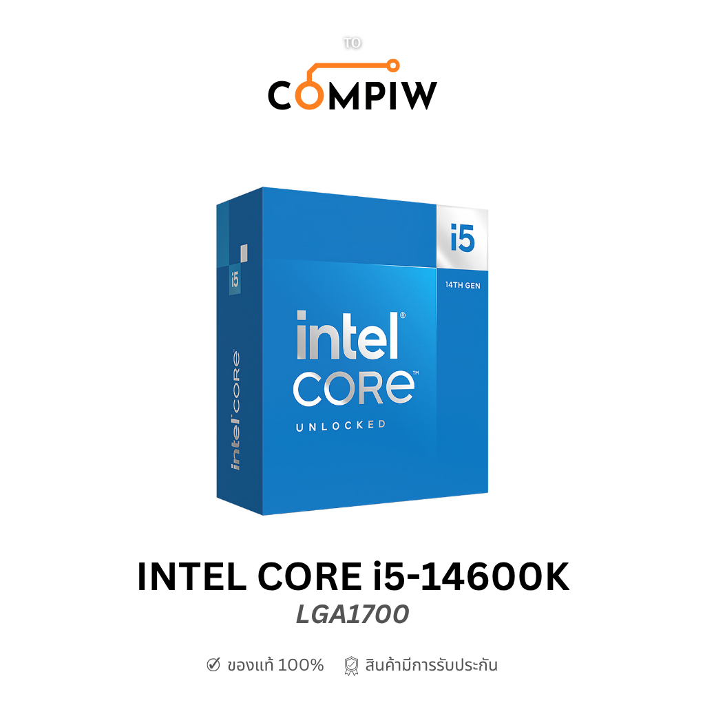 INTEL CORE i5-14600K CPU GEN 14 LGA 1700 (ซีพียู i5 14600K LGA1700) (To Compiw Shop)