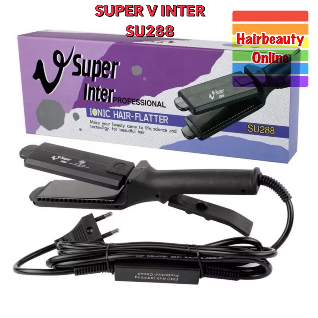 Super V Inter Ionic Hair Flatter  เครื่องหนีบผม ซุปเปอร์วี รุ่น SU288 (มีฟัน หน้ากลาง) ปรับอุณหภูมิได้