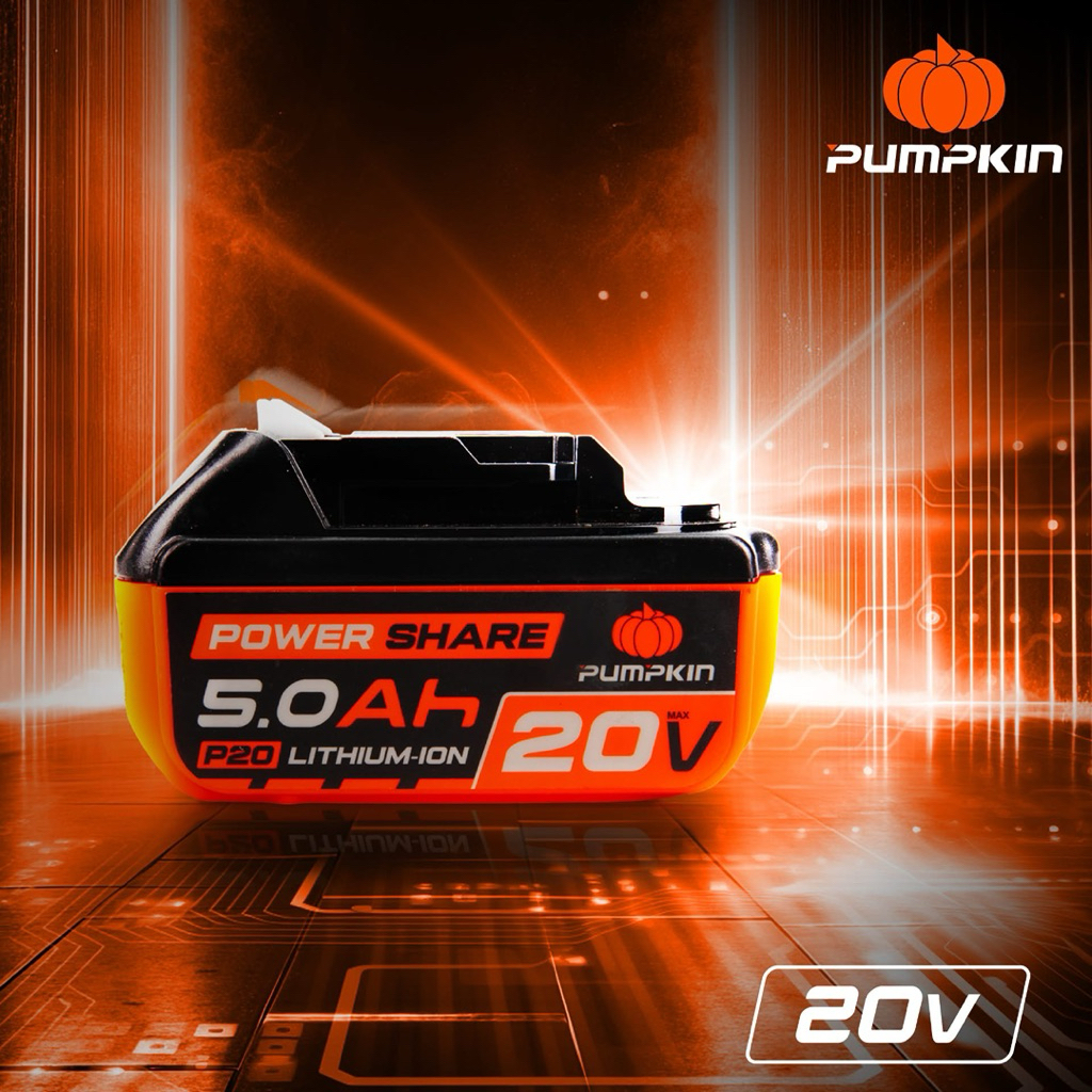 🔥รุ่นใหม่ 5.0Ah🔥 แบตเตอรี่ Pumpkin P20 5.0 Ah P20V-B5A ( 50297 )