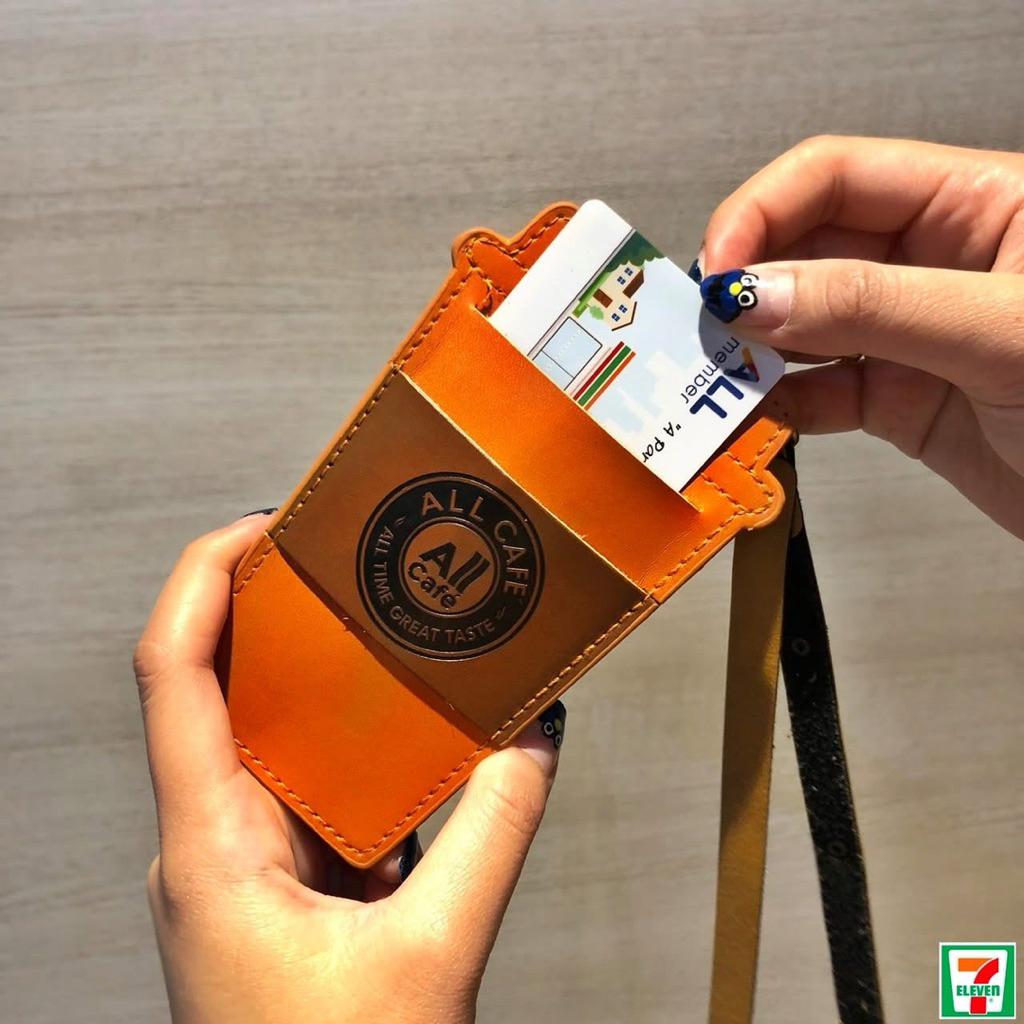 *พร้อมส่ง* ซองหนังใส่บัตร All Cafe : พรีเมี่ยมเซเว่น/แลกแสตมป์ (7-11)