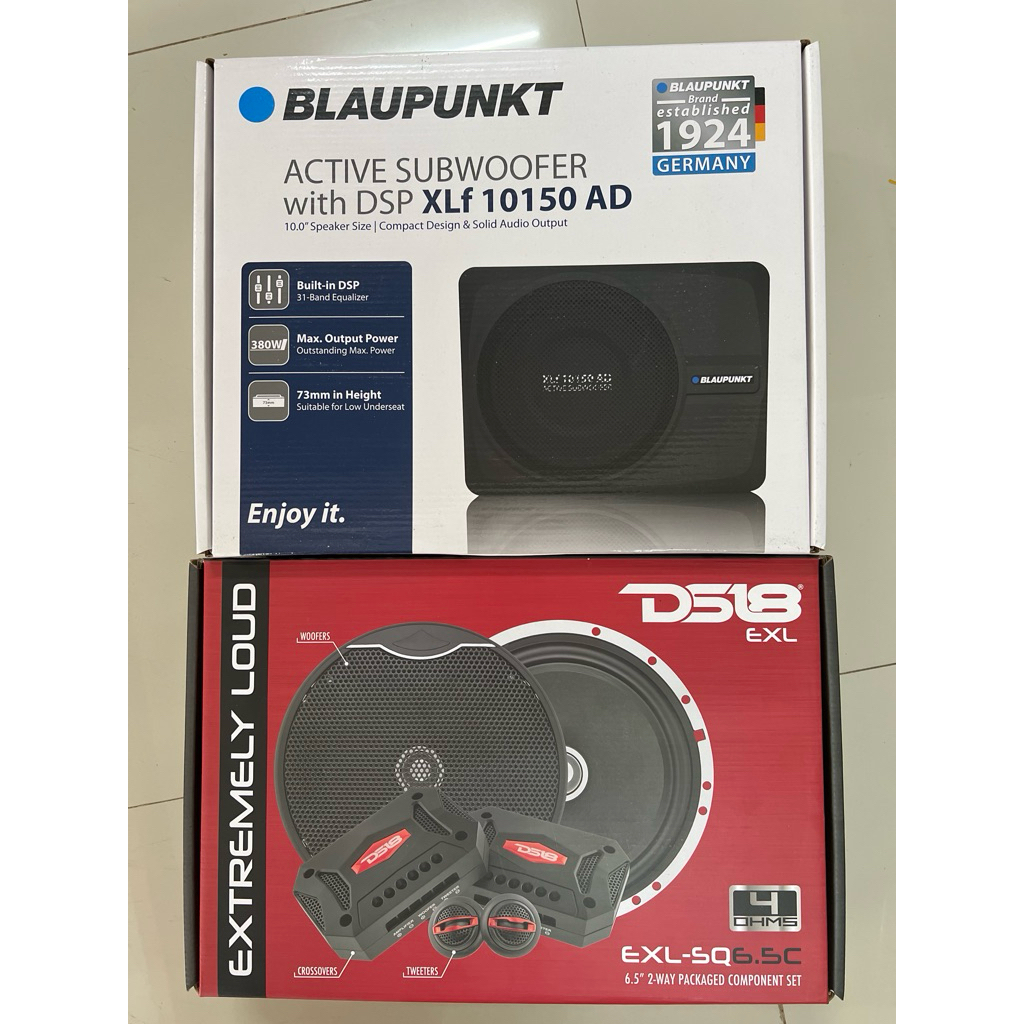 ชุดละ 10895บาท 10“ Subbox Blaupunkt  มีDSP ในตัว  1ตัว 6.5“แยกชิ้น DS-18 1ชุด