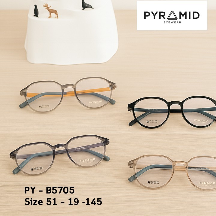 [กรอบพร้อมเลนส์ ราคาพิเศษ] กรอบแว่นแบรนด์ Pyramid รุ่น PY -B5705 กับเลนส์สายตาแบรนด์ Hoya / Apollo