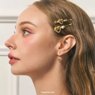 เซ็ทต่างหู Lovely Angel Earrings Set ก้านเงินแท้ S925 - The green Box