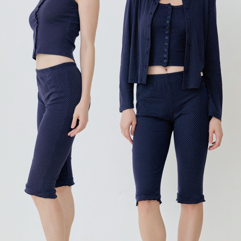 rand0m piece - Capri High waist pants กางเกงลายจุด