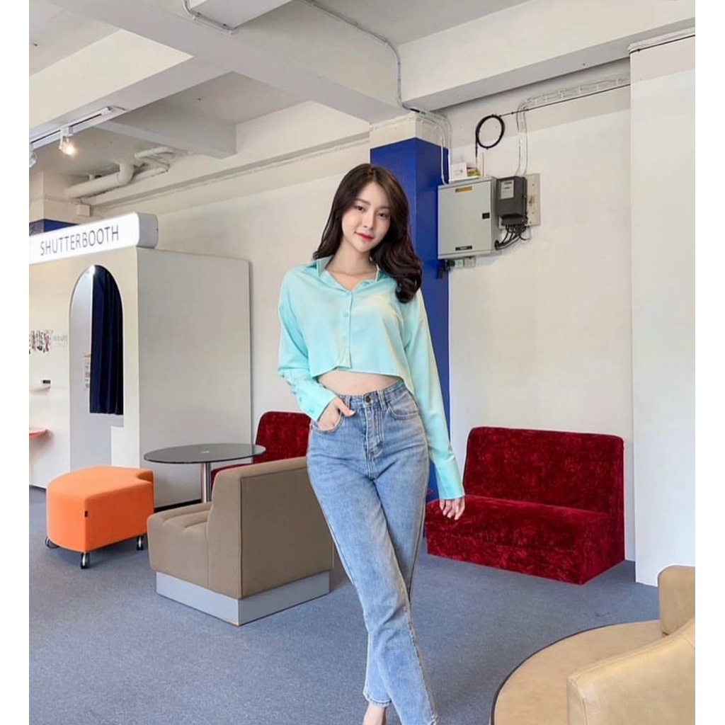 Wanwan Clothing เสื้อเชิ้ตสีเขียวน่ารักมาก 😍