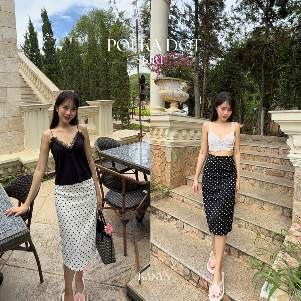 KANYA - POLKA DOT SKIRT กระโปรงลายจุด