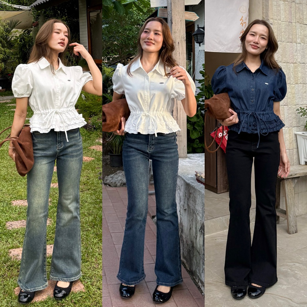 [เก็บโค้ดหน้าร้าน ลด30% เหลือเพียง 509.-] Gummy Jeans ยีนส์ขาม้าเอวสูง ผ้ายีนส์ยืดเนื้อหนานุ่ม ใส่สบายกระชับหุ่น